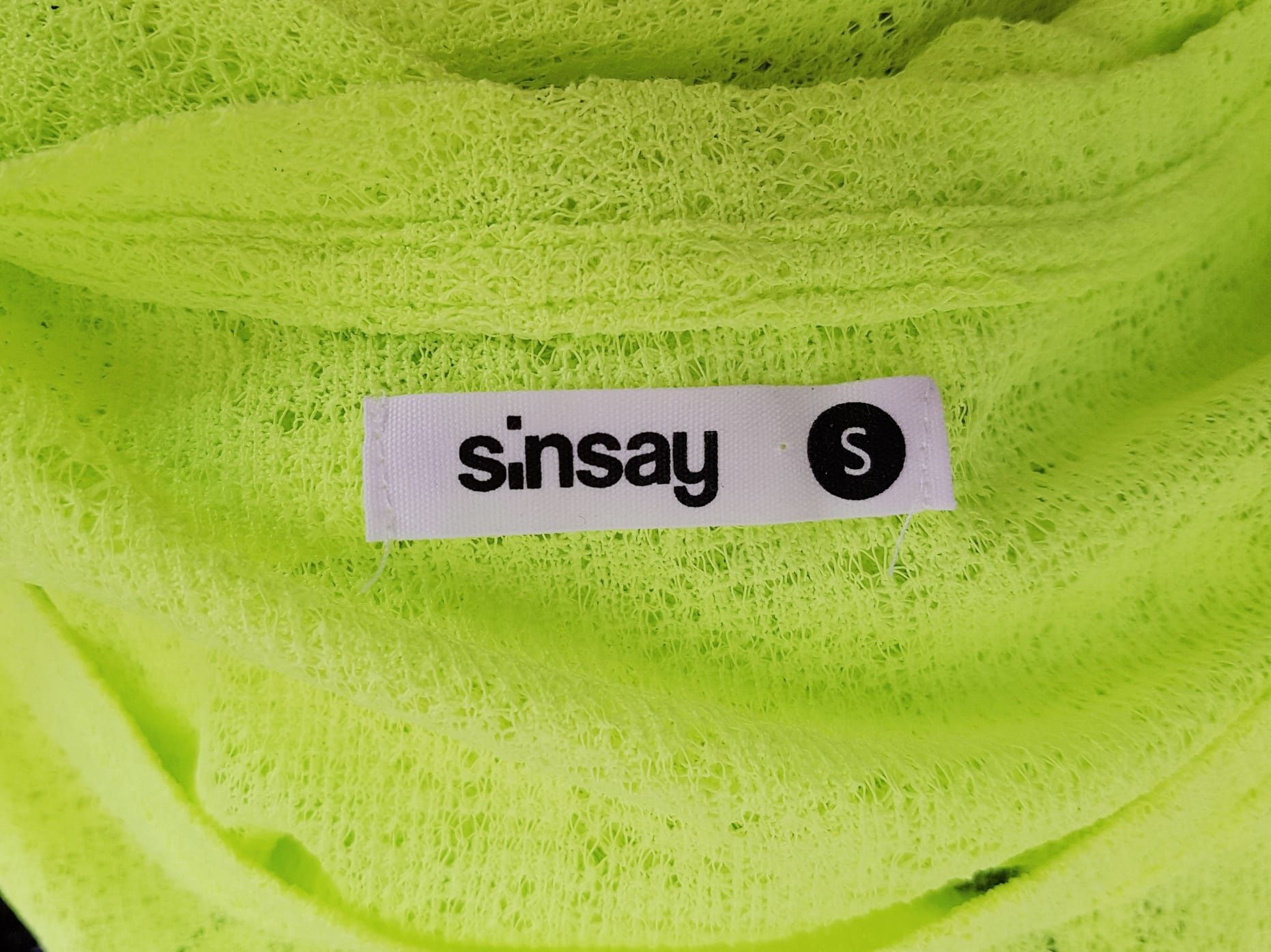 Sinsay Neonowy sweter odkryte ramię nowy 36 S