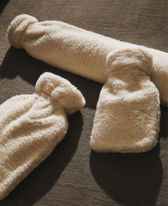 Saco Pequeno De Água Quente Efeito De Pelo Encaracolado Zara Home NOVO