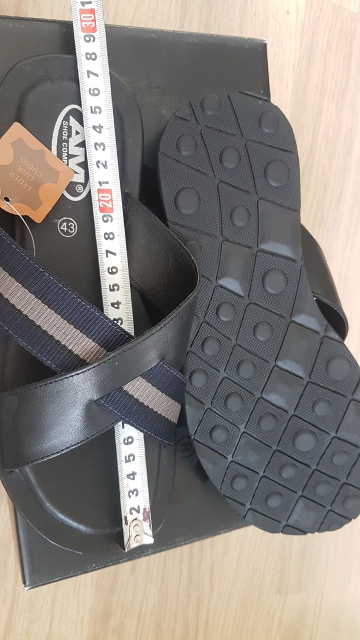 Шлепанцы из нат.кожи Am Shoe 42,43р,2цвета,пр-во Германия,оригинал.