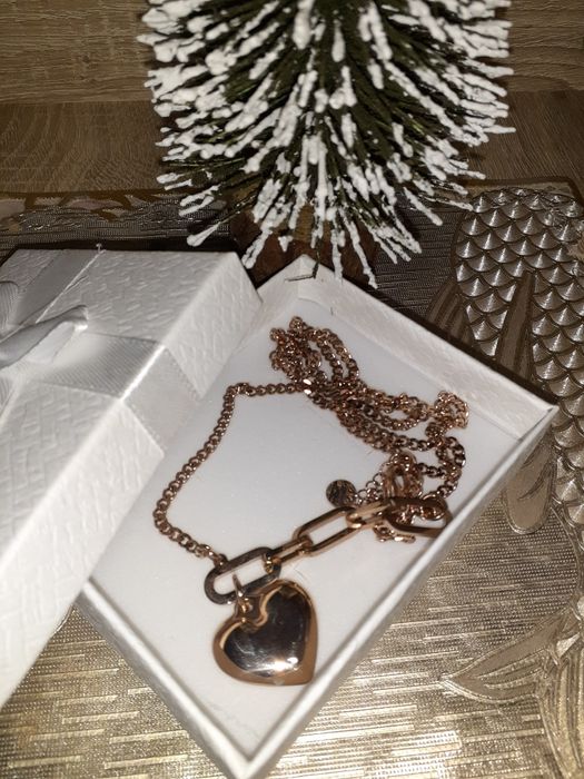 Цепочка мед золото и серьги пусеты