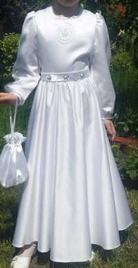 Sukienka komunijna roz. 128 / 134 fason z Chełmu Śląskiego