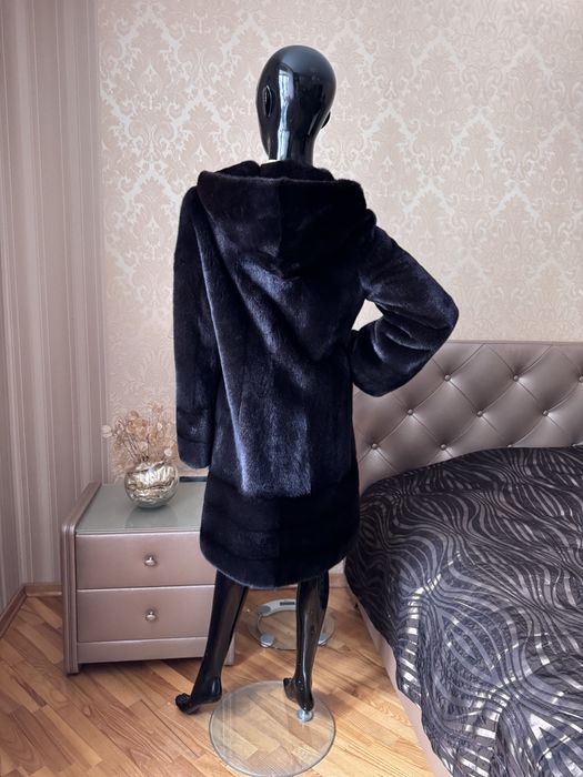 22.12 Київ примірки! Норкова шуба 100 см, 42-46, blacknafa
