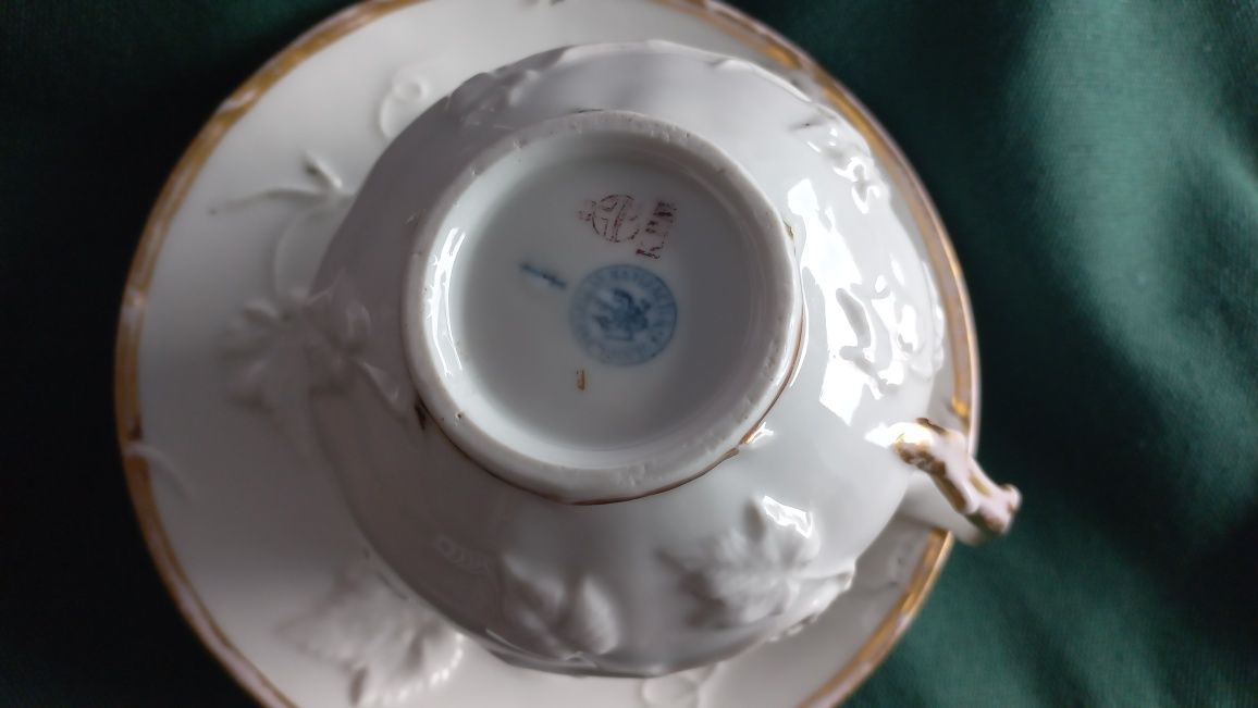 KPM-Berlin – filiżanka ze spodkiem, kawa, herbata ok.1850r.