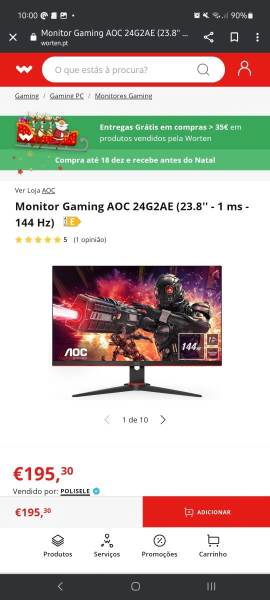 Monitor Gaming AOC 24G2AE 144hz