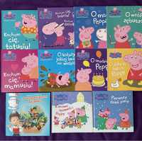 Seria książek Peppa Pig + dwie maskotki