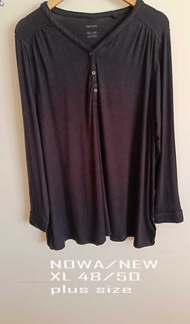 Nowa damska bluzka XL 48/50 plus size wiskoza czarna