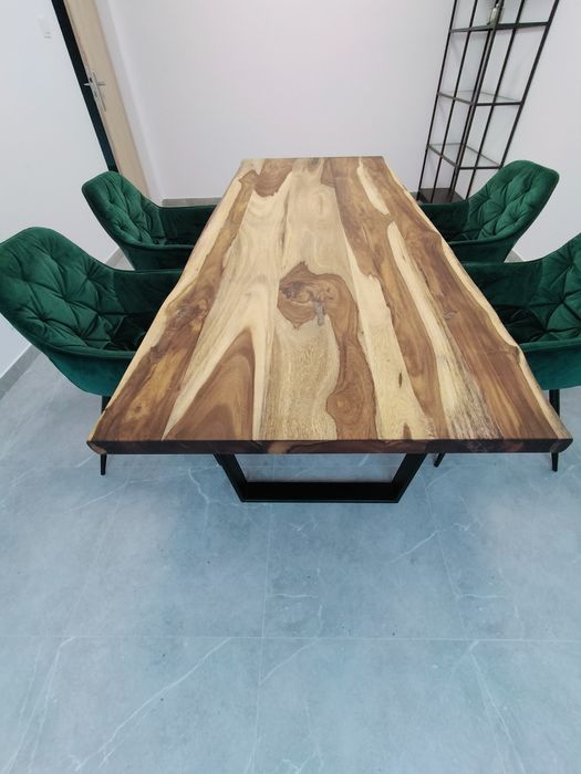 Stół loft blat drewniany dąb 190/90/78