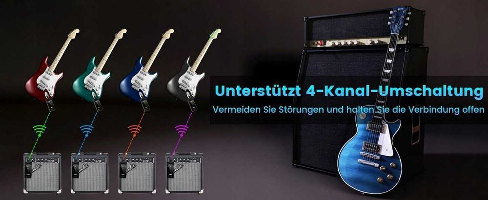 1Mii Bezprzewodowy system gitarowy M2, nadajnik gitarowy 5,8 GHz,