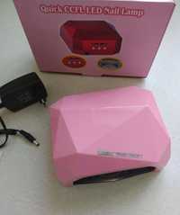 Гибридная УФ лампа для маникюра LED+CCFL Diamond 36W Розовая