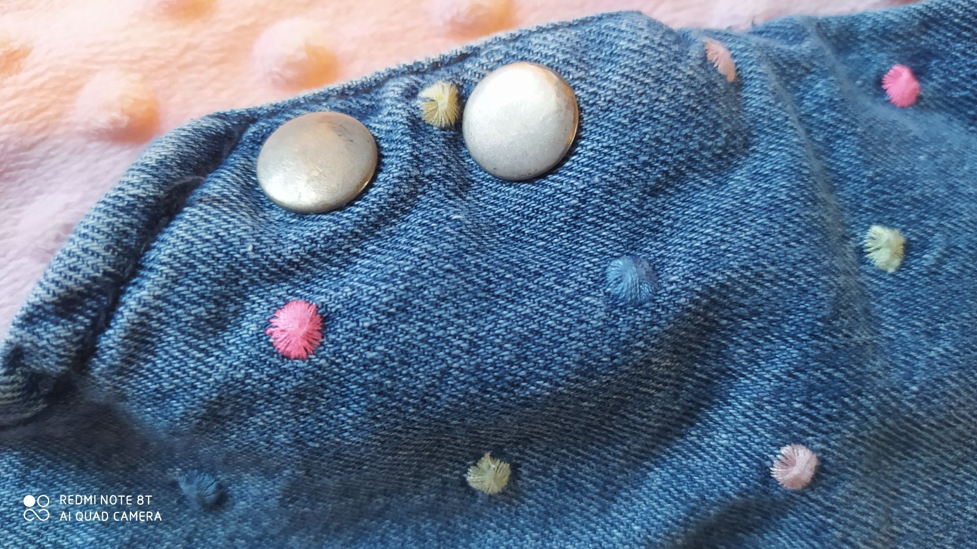 Spódniczka na szelkach, jeans, rozm. 104