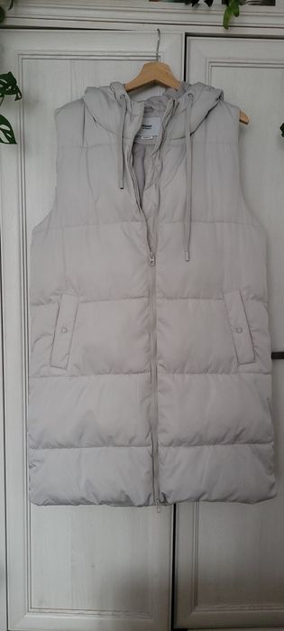 Pikowana długa kamizelka z kapturem #XL