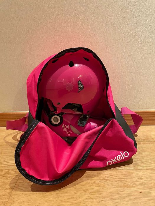 Conjunto patins em linha com saco e capacete Oxelo- 34/ 36