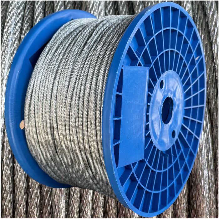 Lina linka STALOWA w osłonie PCV 3mm 250m OCYNKOWANA mocna 6x7