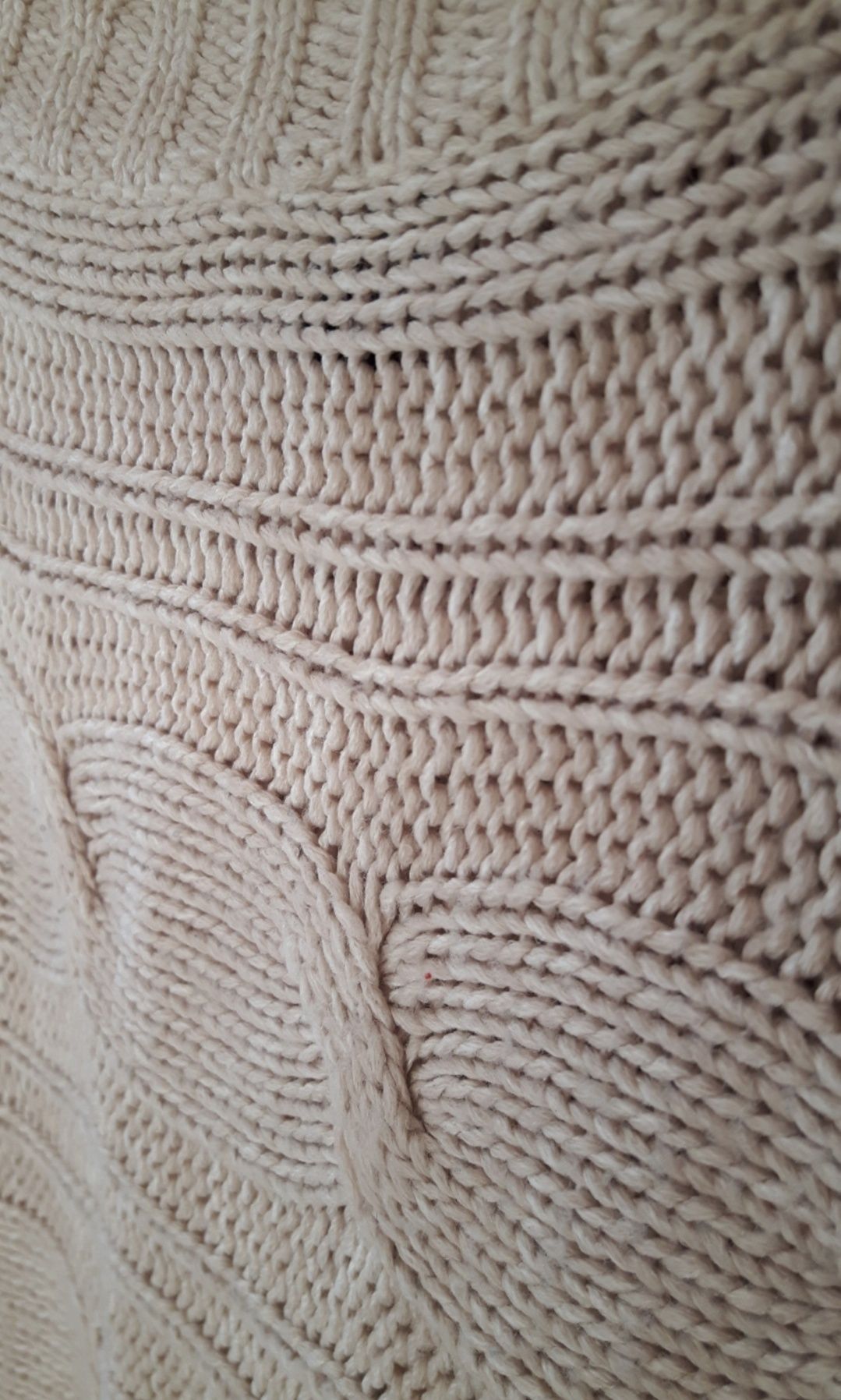Swetr tunika sweterek sukienka sweter beżowy kremowy na krótki rękaw ł