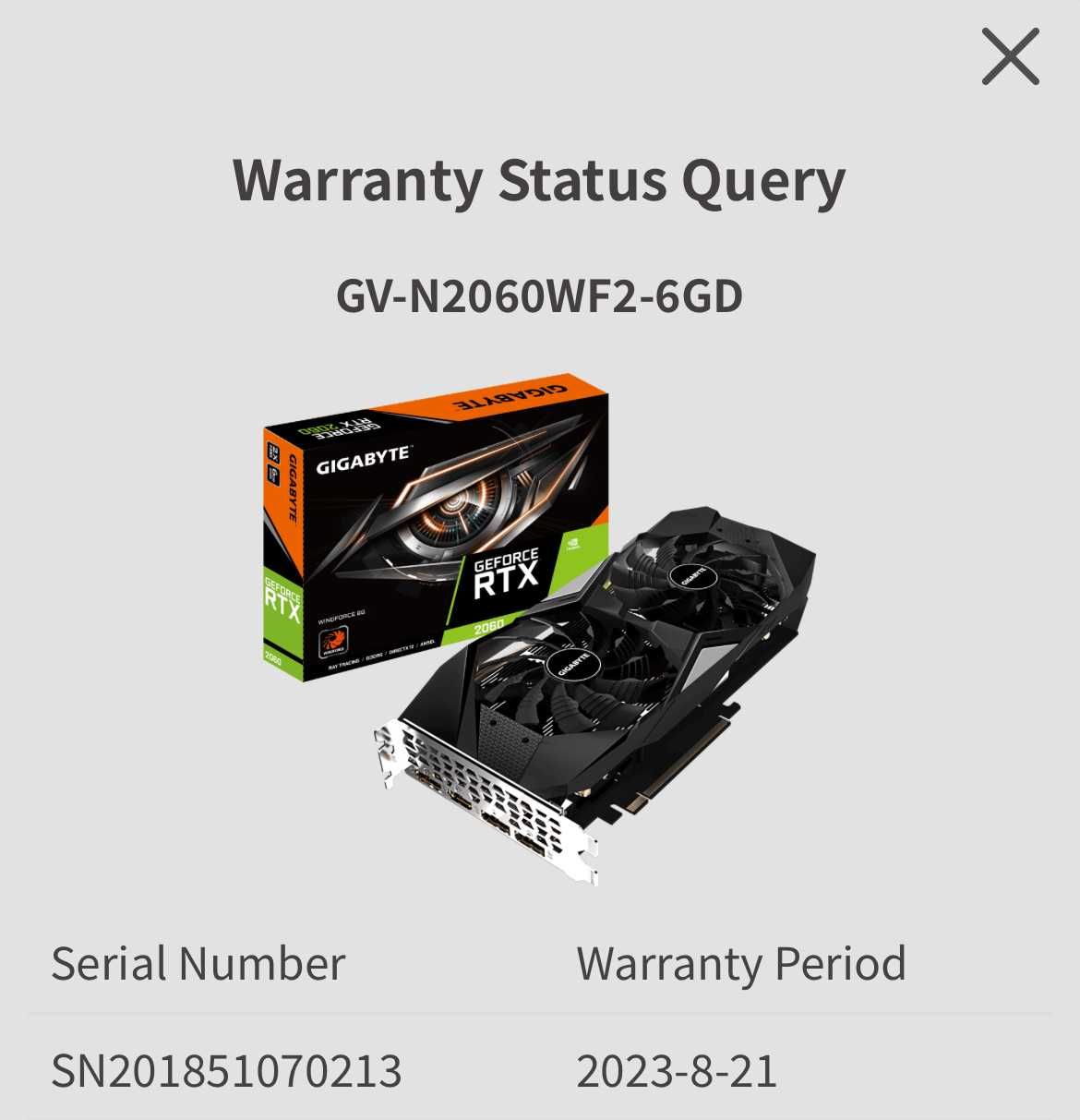 Gigabyte RTX 2060 6GB