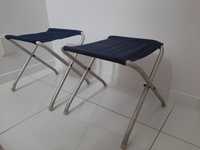 Krzesełka składane 2 szt aluminiowe PRL, Vintage