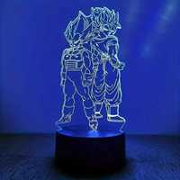 Lampka Nocna 3D Dragon Ball Goku Vegeta 7 Kolorów USB Prezent