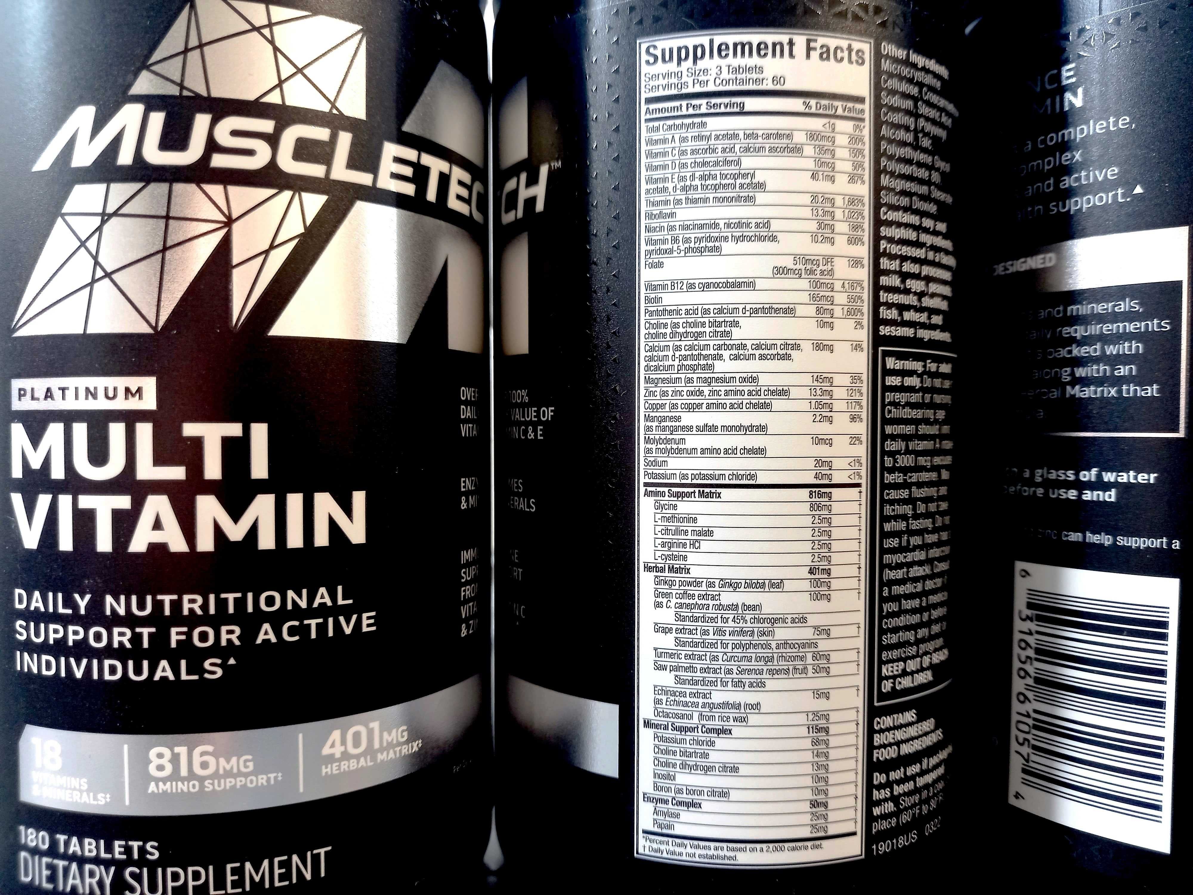 MuscleTech, Platinum Multivitamin (180 таб), мужские, женские витамины