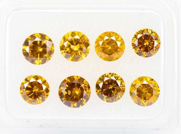 8 pcs Diamantes - 2.73 ct - Natural vívida laranja amarelada - SI1-SI2