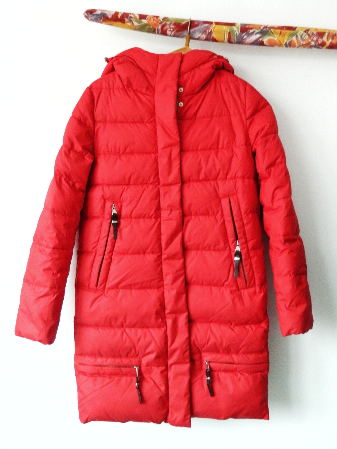 Жіночий зимовий пуховик пальто червоний зима S