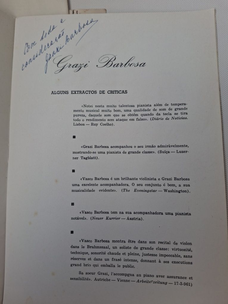 Programas antigos musica classica angola com autografos