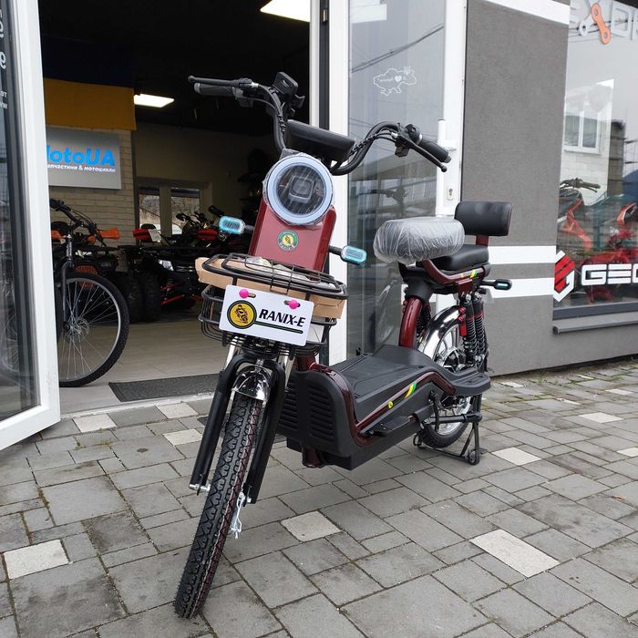 Велоскутер акумуляторний 500 ВТ, темно вишневий, великі колеса