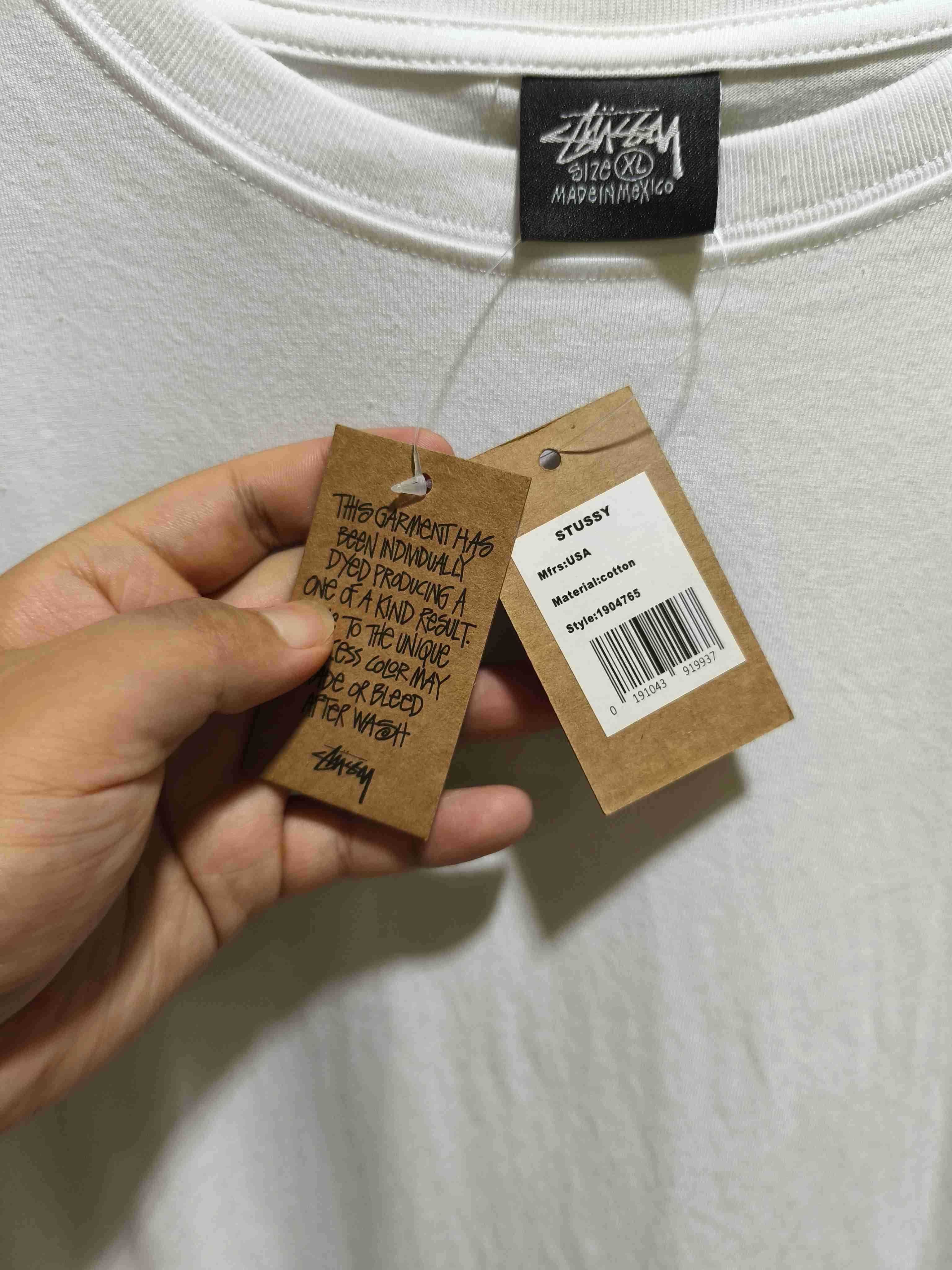 Stussy Męska Biała Koszulka z Nadrukiem Rozmiar XL