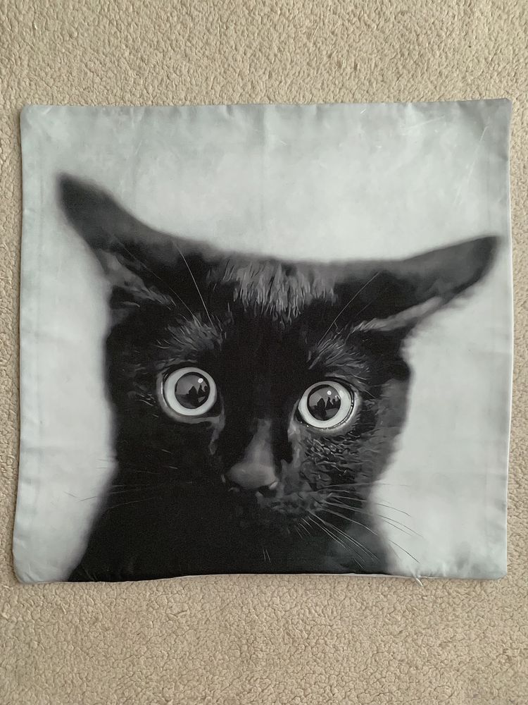 Poszewka na poduszkę dekoracyjna HD/jaśiek, Czarny Kot/Black Cat