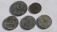 LM002, moneta Belgia 25 centimes 1944, 10 1941 do 1942, 5  1943
