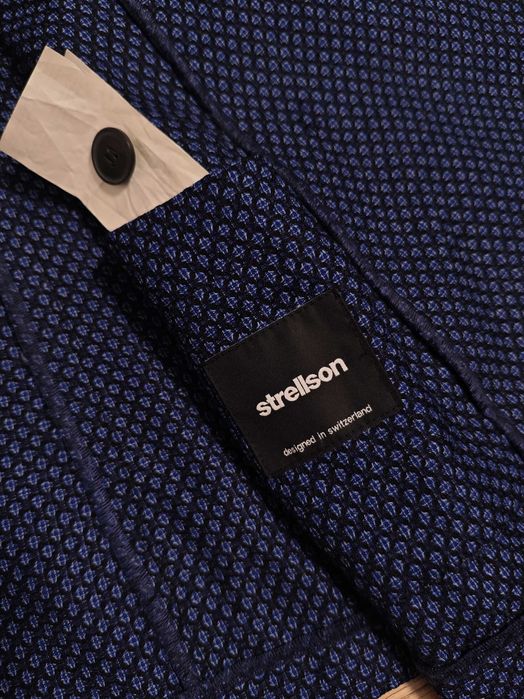 Strellson mandoc L XL синій шерстяний піджак приталений хоч на весілля