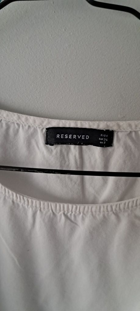 Koszula biala z rekwem 3/4 azurowa S Reserved