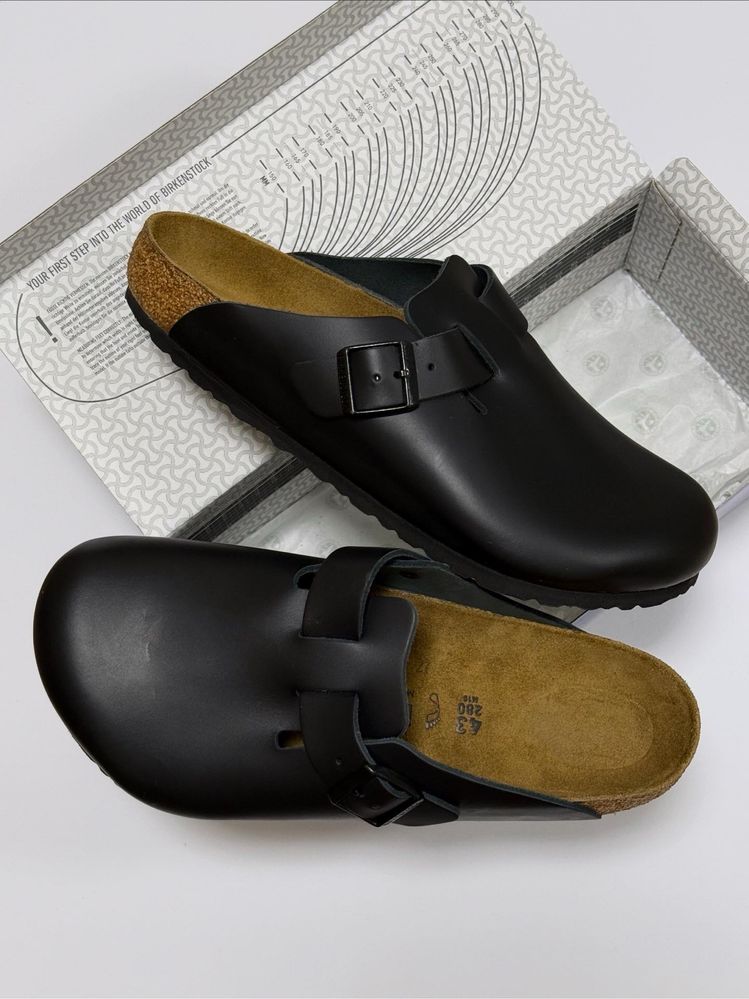 Birkenstock Boston Smooth Black Leather | Оригінал