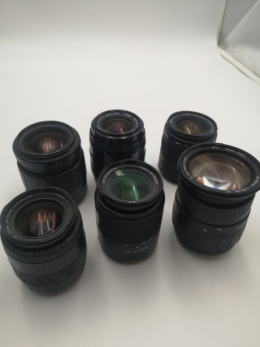 Wyprzedaż Zestaw uszkodzonych obiektywów Canon, Minolta, Sony, Tamron