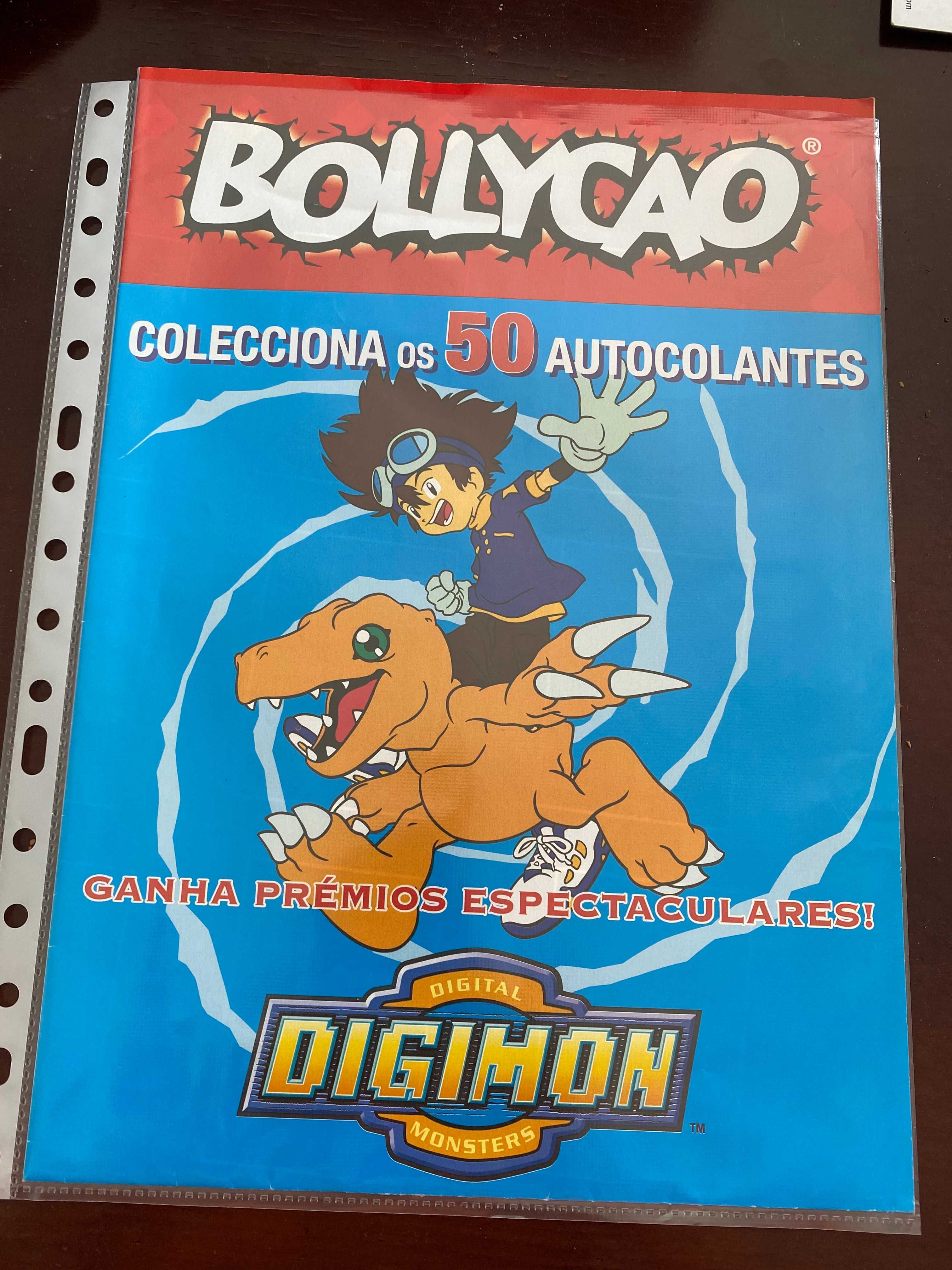 Caderneta Cromos-Poster-Digimon- Bollycao-50-Cromos-Por Colar-Panrico