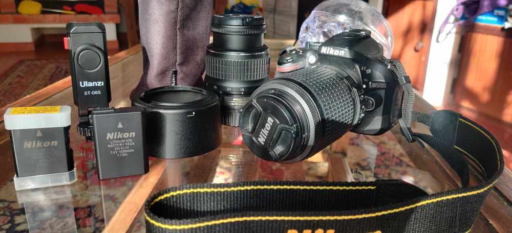 Nikon 5200 +2 Lente + refletor + mochila + suporte para telefone +2 ba