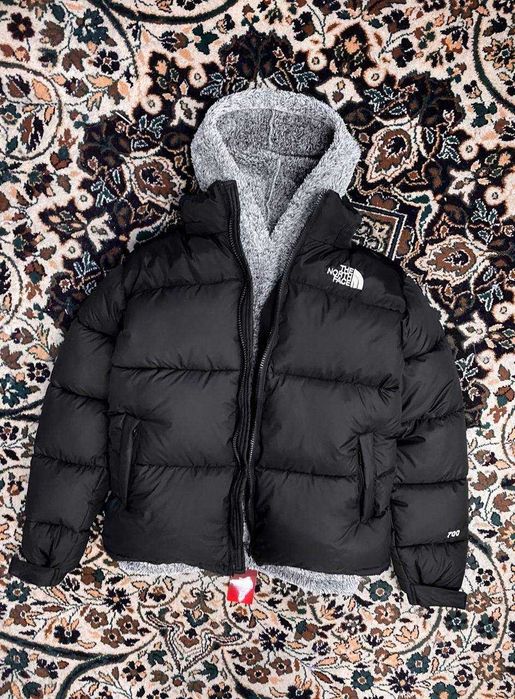 The North Face 700 чорний пуховик ТНФ теплий зимовий
