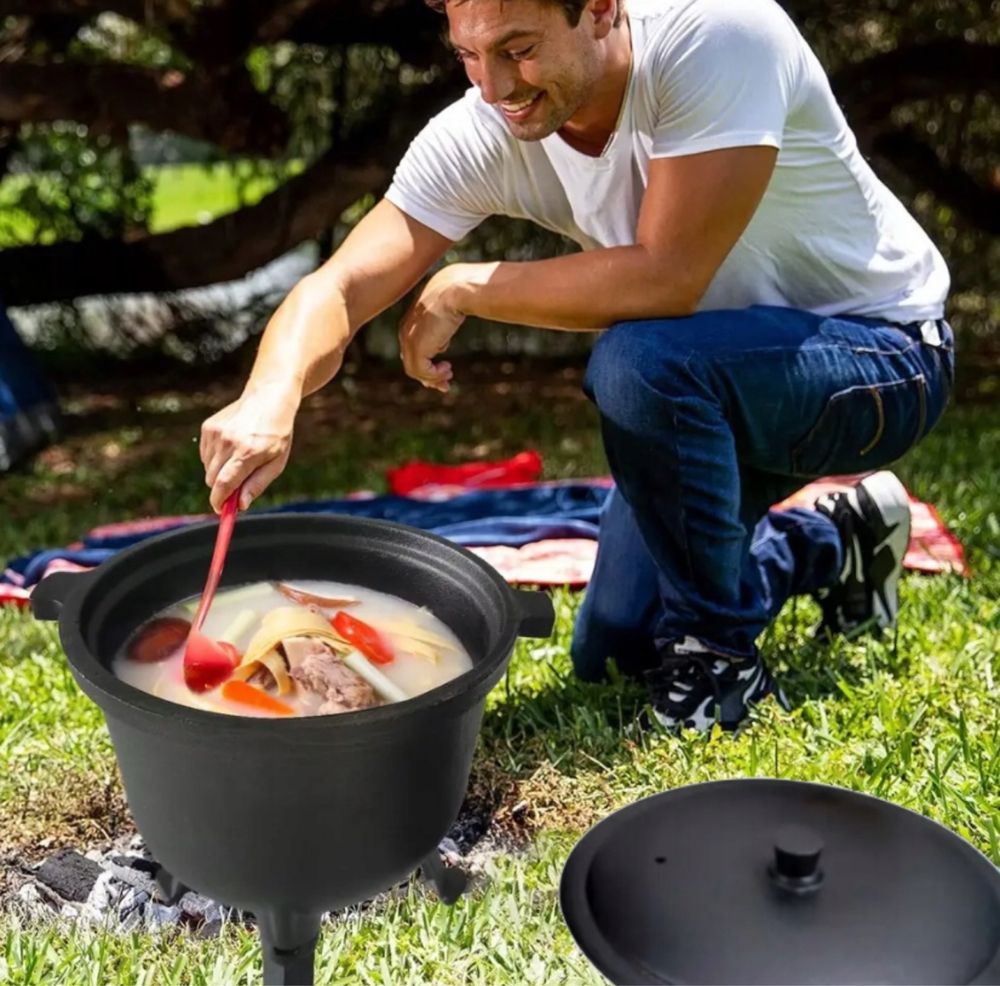 Kociołek Żeliwny Garnek Myśliwski Węgierski 8L na Grill Ognisko Duży