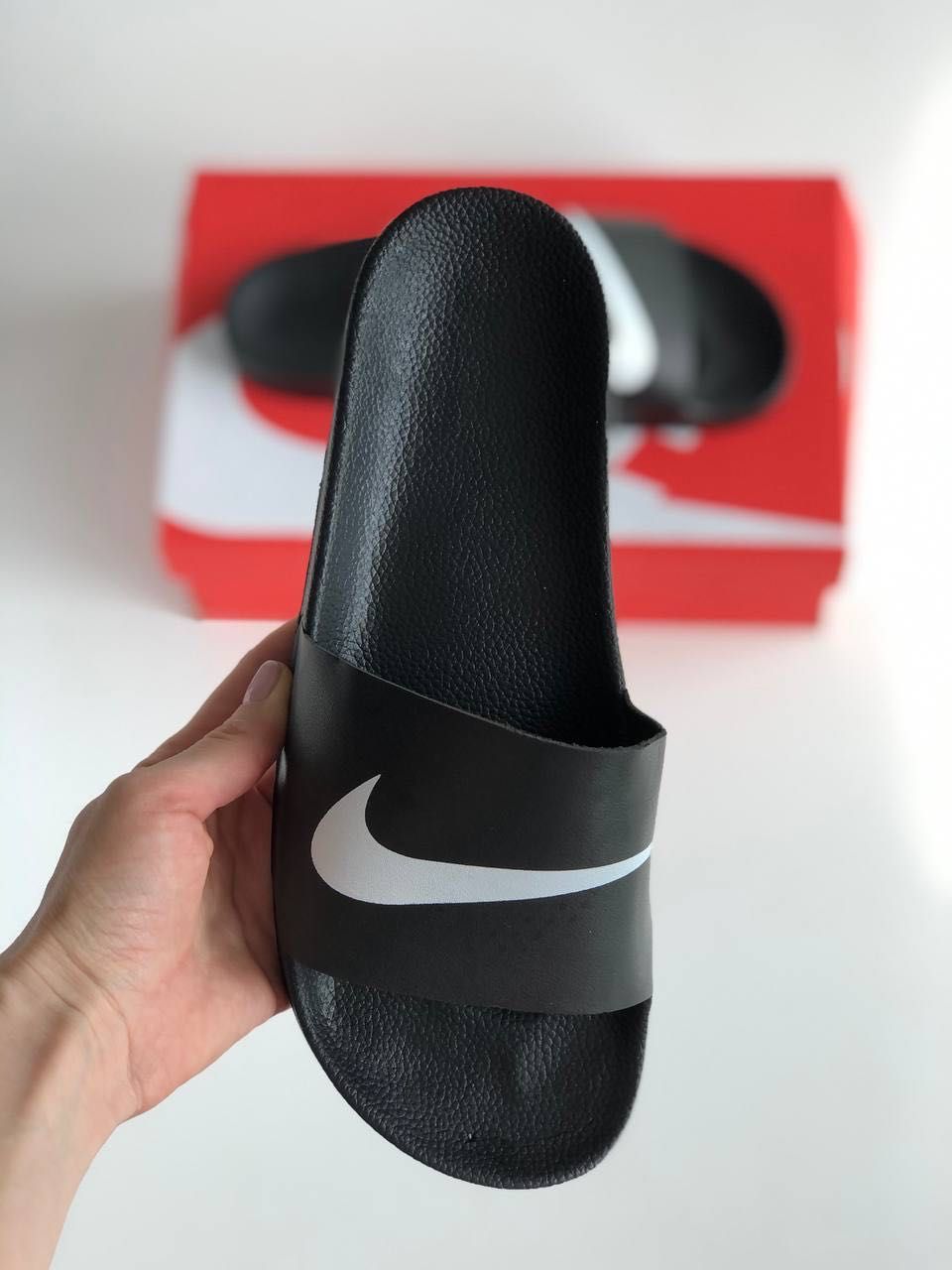 Мужские тапочки, сланцы, шлепки Nike black&white. Размеры 40-45