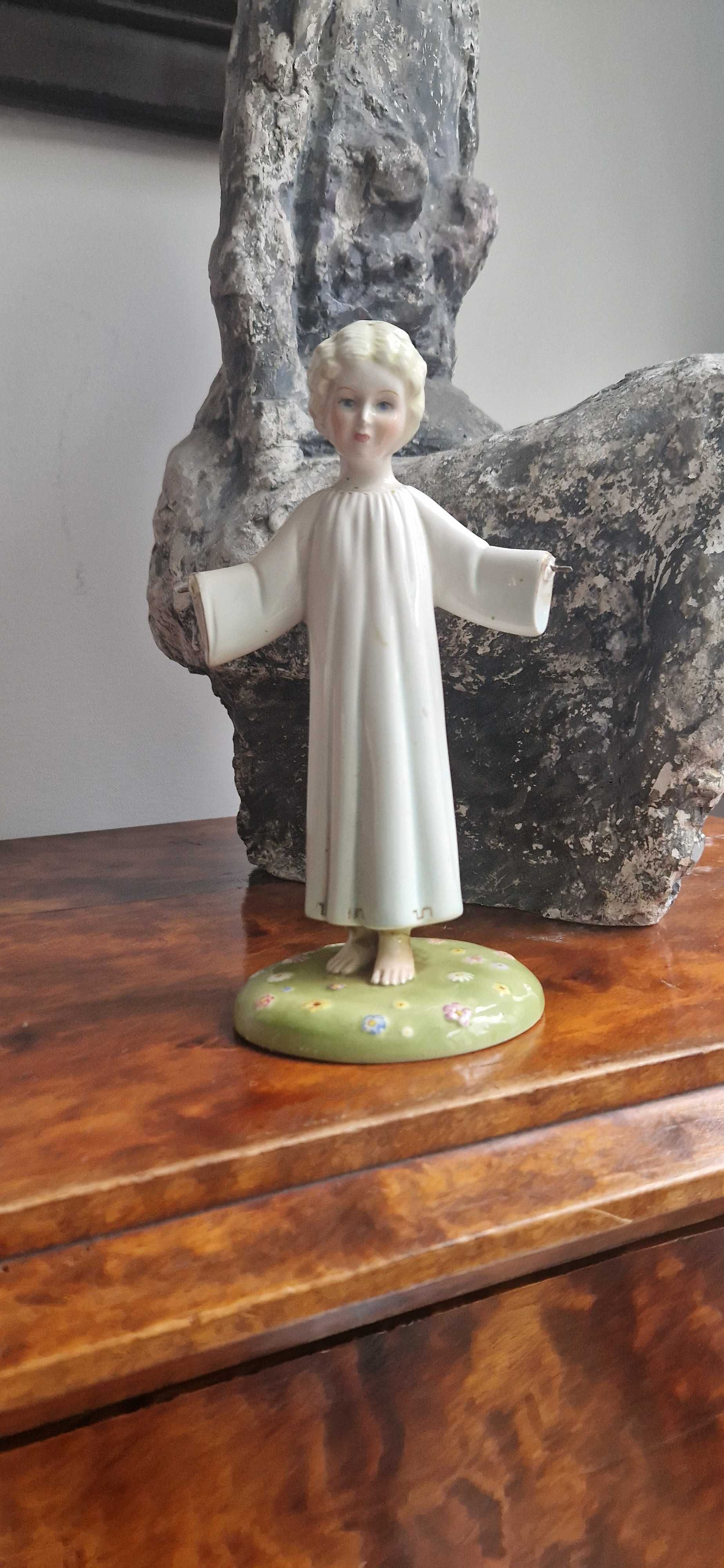 Rzeźba Jezus porcelana Italy dewocjonalia sakralna dekor sygnowany