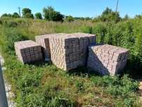 Kostka brukowa z rozbiórki podjazdu - ponad 40m2 + obrzeża - czerwona