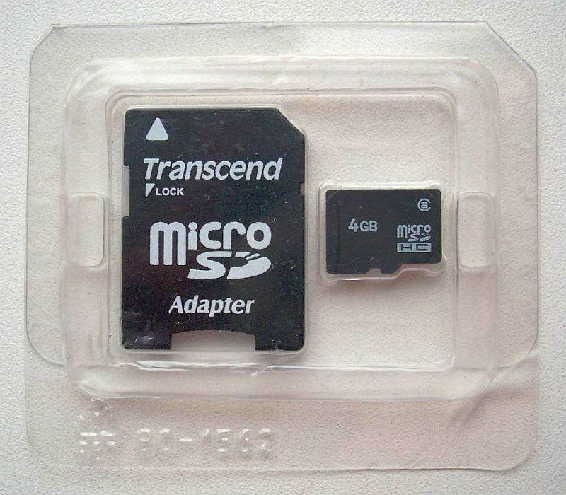 Карта памяти Transcend microSD 4Gb + SD adapter
