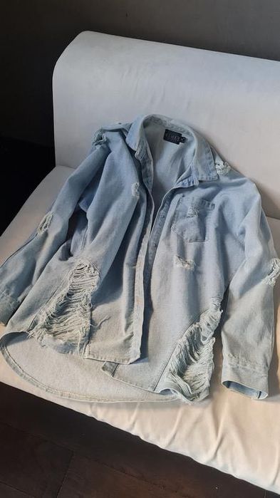 Подовжена рвана джинсовка ексклюзивного бренду REHAB США