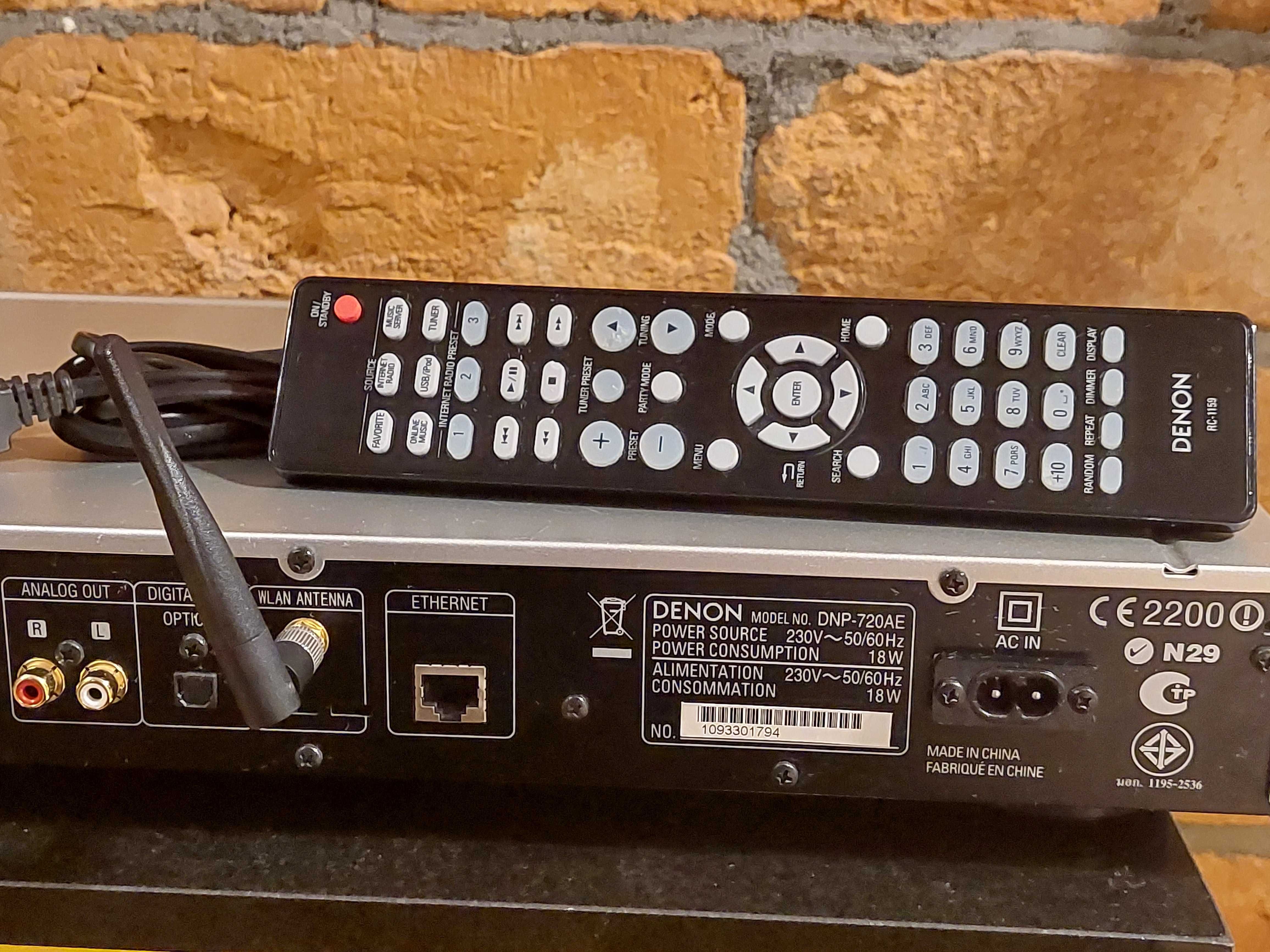 Odtwarzacz sieciowy strumieniowy DENON DNP-720AE Streamer WiFi ja Nowy
