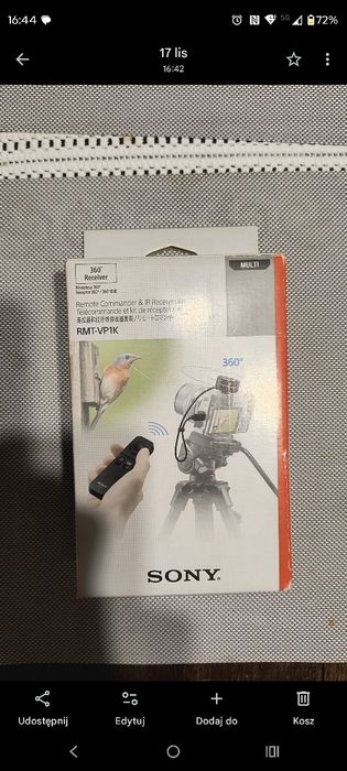 Pilot  do  adapterów SONY RMT-VP1K