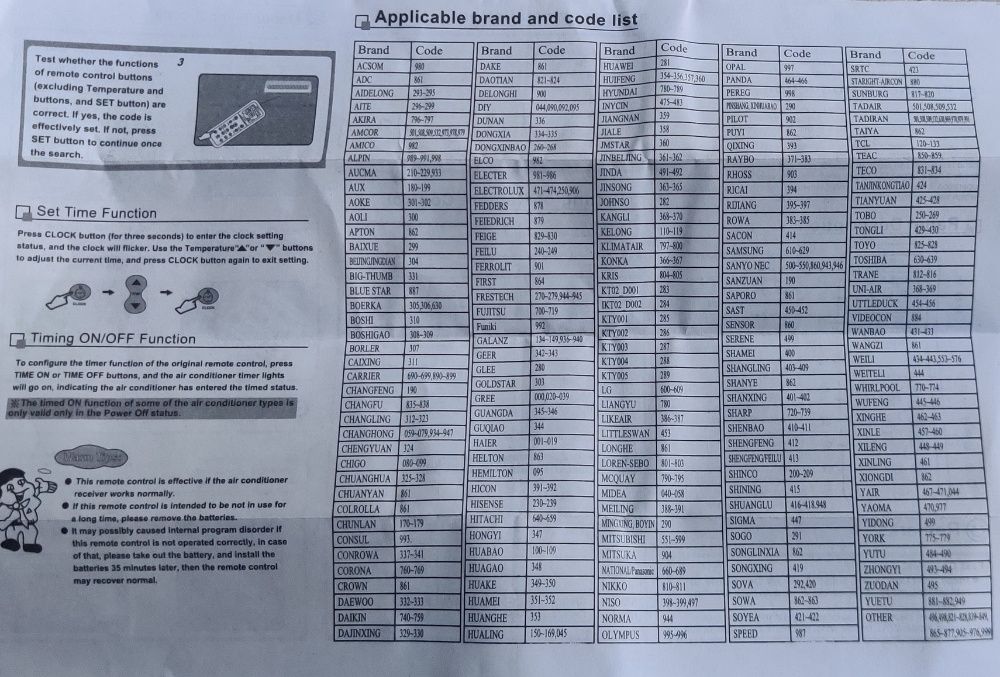 Универсальный пульт для кондиционера более 1000 моделей.