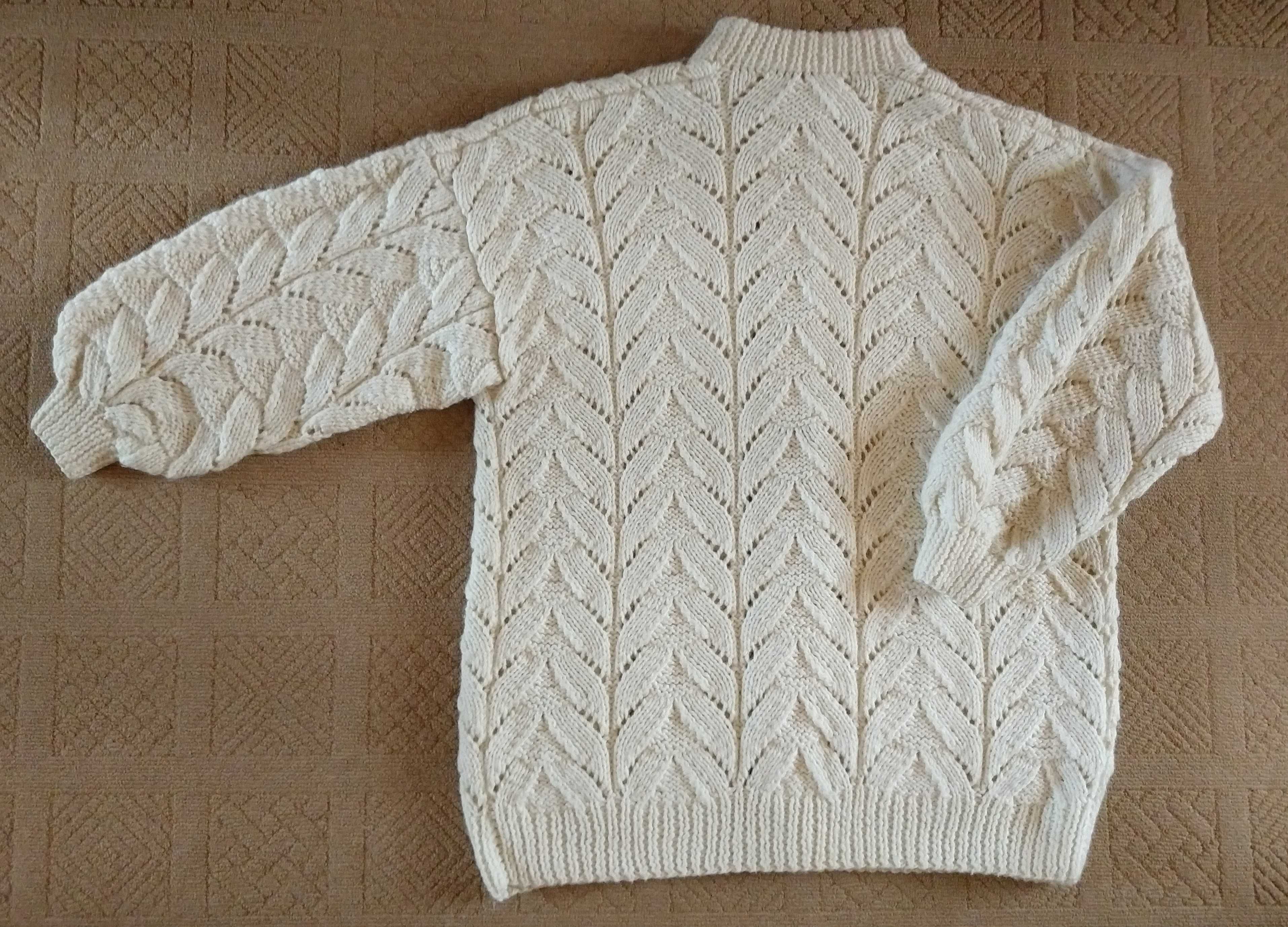 Sweter damski rozpinany ręcznie robiony