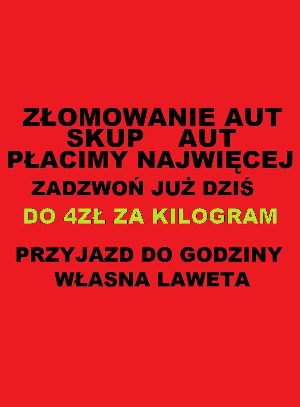 Skup Aut, 4 zł za kilogram, Złomowanie aut.