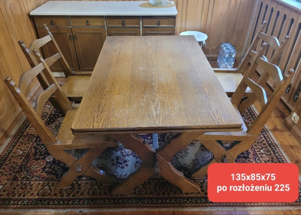 Zestaw swarzedzkich mebli stół + 6 krzeseł