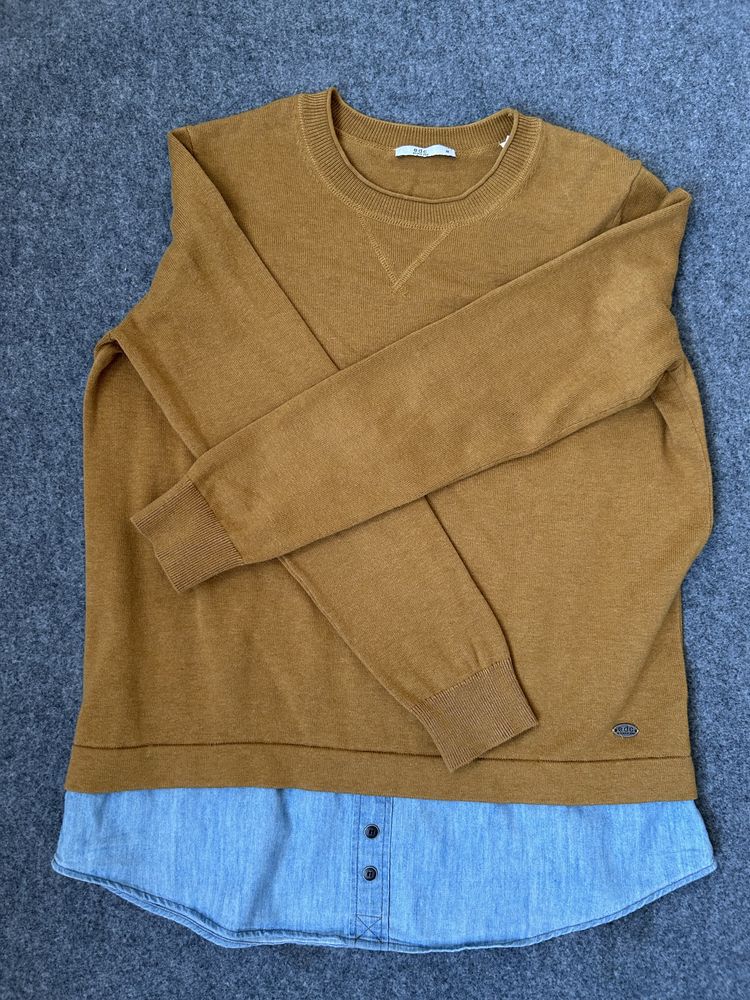 Sweter damski 38 miodowy okragly dekolt Esprit sportowy styl #esprit38