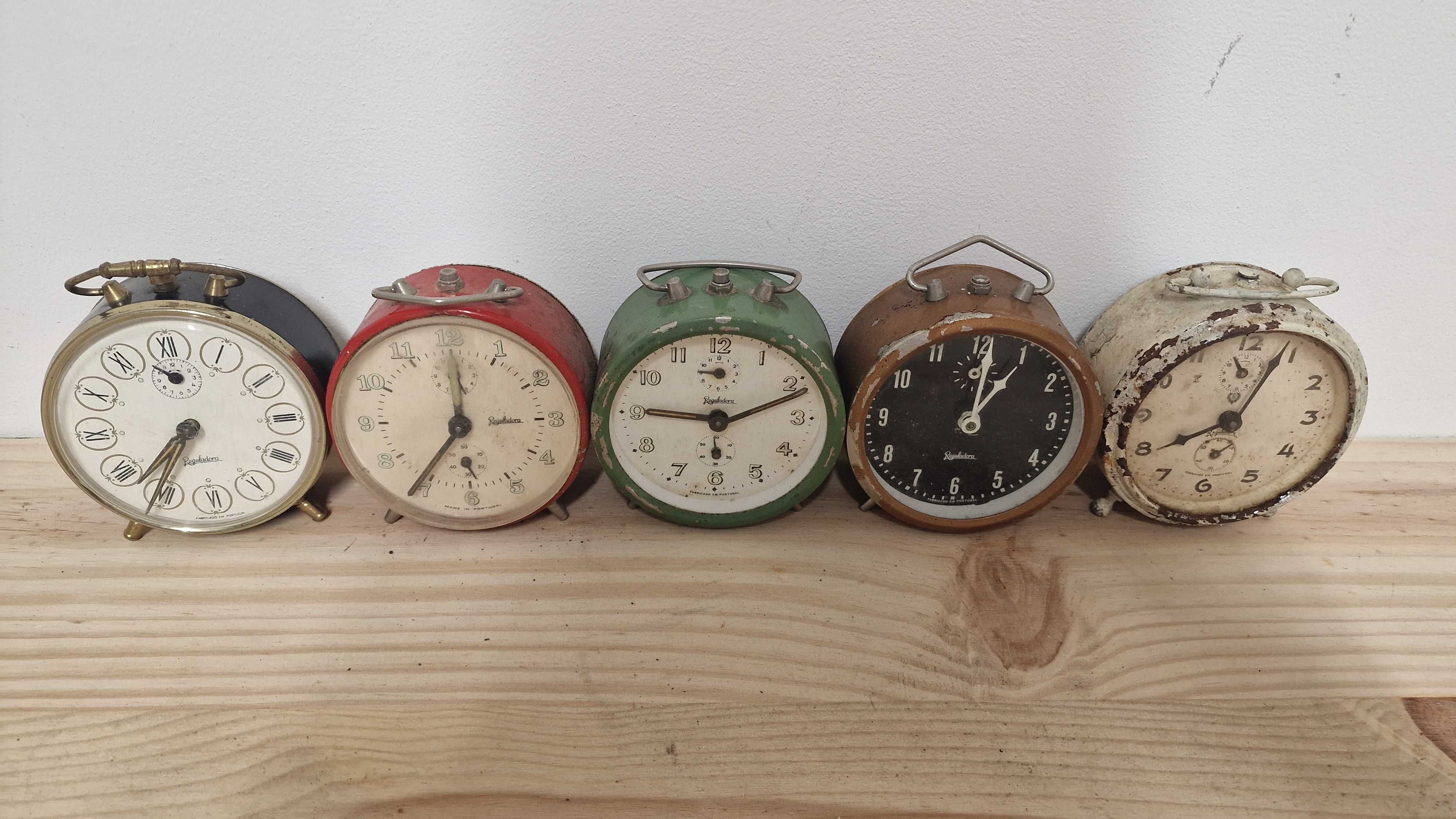 Lote 5 Relógios Despertadores antigos Reguladora